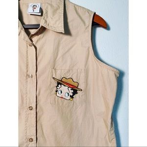 VTG Betty Boop Khaki Vest